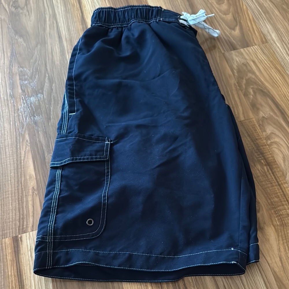 Men's navy swimsuit trunks Shorts pockets large St. John’s bay